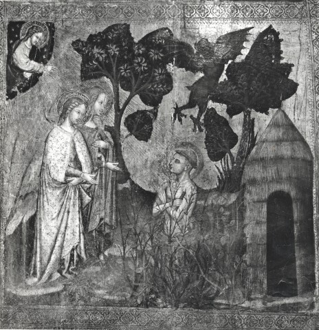 Anonimo — Ilario da Viterbo - sec. XIV - Tentazioni di san Francesco d'Assisi (?) — particolare